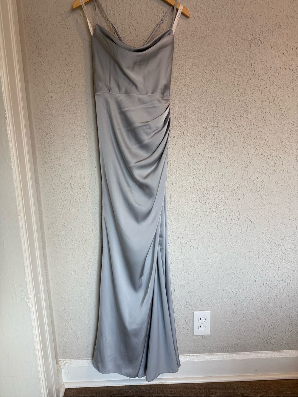 Silver Gray Satin Slip Gown